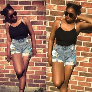 Paint Splattered Shorts